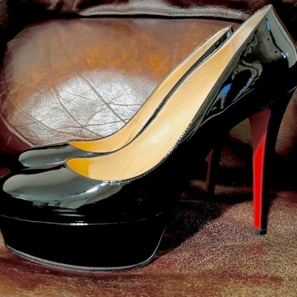 Christian Louboutin Bianca pumps 120mm 1” platform black patent leather EU36.5 - Picture 2 of 13